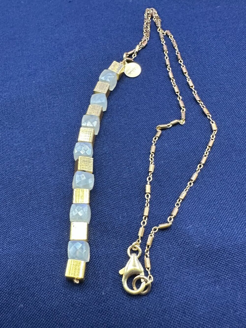 Roberta Sher Gold Filled Lariat Pendant Necklace